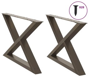 Gambe Per Tavolino 2 Pz Naturale 70x(42-43,3) Cm İn Acciaio /