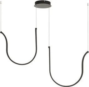 Lampada a sospensione ARQUA 2 Luci LED in metallo verniciato 102 cm NERO