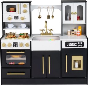 Costway Cucina bambini in legno cucina giocattolo con effetti sonori e luci, Cucina giocattolo set da gioco di chef per bambini 3+ anni 2 Colori