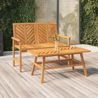 Set Salotto da Giardino 2 pz in Legno Massello di Acacia 362235