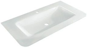 Lavabo da appoggio Liverpool rettangolare in vetro L 95.2 x P 48.5 x H 14 cm bianco