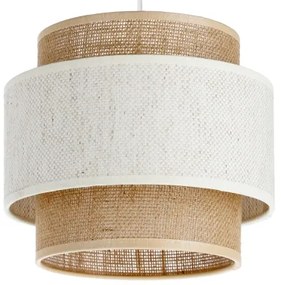 Lampada a sospensione con cavo BOHO 1xE27/60W/230V Ø 20 cm crema/iuta