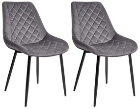 Set di 2 sedie velluto grigio MARIBEL Beliani