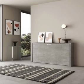 Letto a scomparsa orizzontale - KANDO singolo Cemento
