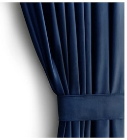 Tenda parzialmente oscurante blu scuro in velluto 140x245 cm Eyelets – Restilo