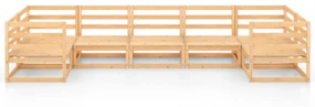 Set salotto da giardino 7 pz in legno massello di pino