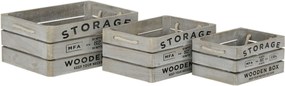 PARKER - set di 3 cassette in legno
