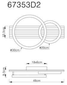Globo 67353D2 - Plafoniera LED TISHA LED/18W/230V 3000K 30x48 cm