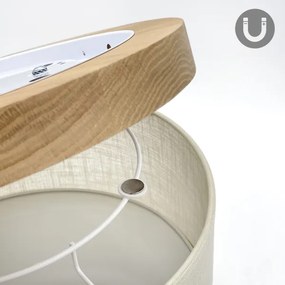 Brilagi - LED Plafoniera BELLADONNA 1xE27/15W/230V diametro 30 cm color crema/quercia