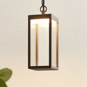Lampada a sospensione LED da esterni Cube, 26 cm Cube Lucande, Nero, Alluminio, Moderno