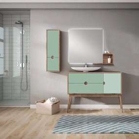 Mobile da bagno sotto lavabo Kompas rovere/verde acqua L 120 x H 48 x P 45 cm, lavabo non incluso