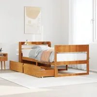 Letto senza Materasso Marrone Cera 100x200 cm in Legno di Pino 3307130