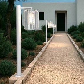 Paletto da Giardino Bianco a Lanterna 80cm Base E27 IP54 - Serie NEXUS Colore Bianco