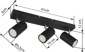 Globo 57911-3B - Faretto ROBBY 3xGU10/35W/230V nero