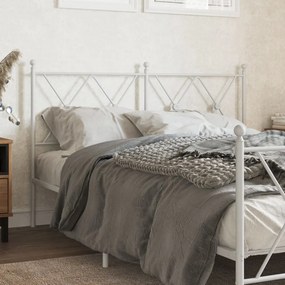 Testiera İn Metallo Bianco 140 Cm /