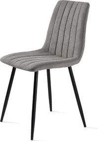 Sedia da pranzo in tessuto Grigio Chiaro gambe metallo nere - KOLE 2 sedie