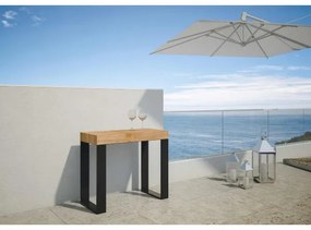 Consolle 90x40 cm allungabile a 196 cm TECNO SMALL Abete Tinto telaio Antracite