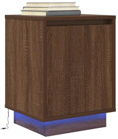 Comodino Con Luci Led Rovere Marrone 38x34x50 Cm /