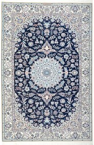 Nain Tappeto 190x130 Blu (Iran) Annodato A Mano