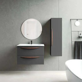 Mobile da bagno sotto lavabo VISOBATH Arco grigio laccato opaco L 79.5 x H 55 x P 45 cm 2 cassetti, lavabo posizionabile centralmente non incluso