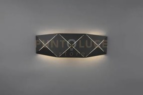 Applique zandor led grande metallo con tagli laser nero 223510232