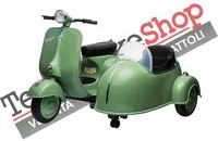 Moto Elettrica per Bambini Vespa Sidecar Big 12V colore Verde