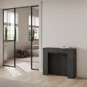 Consolle allungabile 90x25/211 cm NIVES Antracite Spatolato allunghe interne