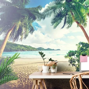 Carta da parati – Tramonto sull'isola di Seychelles