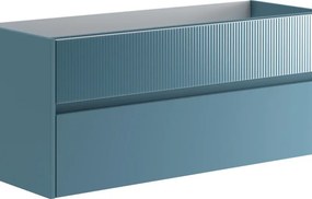 Mobile da bagno sospeso sotto lavabo Niwa 2 cassetti L 119.5 x H 50 x P 45.5 cm blu pacifico e blu cannettato