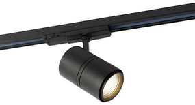 Sistema a binario nero con LED dimmerabile a 3 luci trifase sinistro - Ruler 38