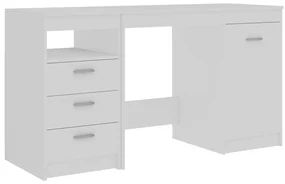 Scrivania bianca 140x50x76 cm in legno multistrato