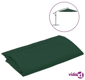 vidaXL Telo di Ricambio per Ombrellone Bianco Verde 350 cm