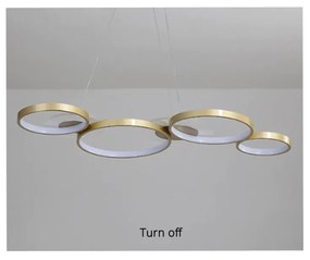 Lampadario a sospensione LED UFO a cerchi 65W Solo Oro E Nero Dimmerabile Con Controllo Remoto