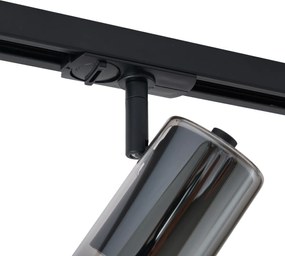 Sistema di illuminazione a binario moderno nero con 5 faretti monofase - Iconic Lloyd