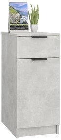 Armadietto da scrivania grigio cemento 33,5x50x75 cm legno