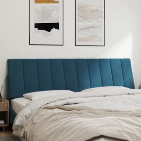 Cuscino testiera blu 180 cm in velluto