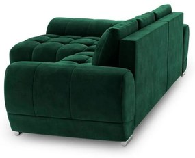 Divano letto angolare verde chiaro con rivestimento in velluto, angolo sinistro Nuage - Windsor &amp; Co Sofas