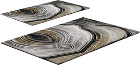 Set di tappetini per il bagno grigi/dorati 2 pz 60x100 cm CT – Foutastic