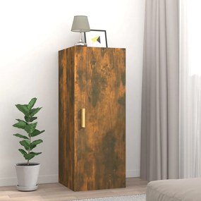 Armadietto A Muro Rovere Fumo 34,5x34x90cm İn Legno Multistrato /
