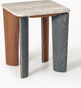 Tavolino in marmo e legno di acacia Muno