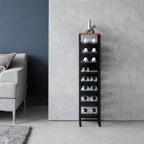 Portabottiglie nero in metallo numero di bottiglie 16 20x88,5x19 cm Tower – YAMAZAKI