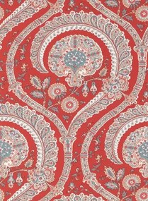 Tapete Les Indiennes von Nina Campbell - Red/ Teal