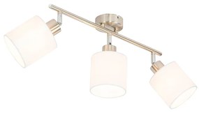 Faretto da soffitto in acciaio con paralume bianco 3 luci orientabile - Hetta