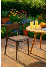 Sedia da esterno marrone in plastica Biá – Bonami Essentials