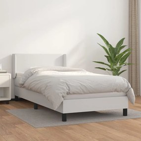 Giroletto A Molle Con Materasso Bianco 90x200 Cm İn Similpelle /