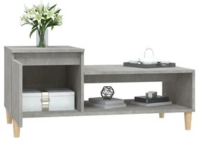 Tavolino salotto grigio cemento 100x50x45 cm legno multistrato