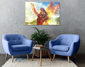 Quadro su tela – Donna dipinta in esecuzione magica