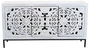 OHM - madia con decoro 2 ante 3 cassetti legno e ferro