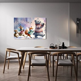 Quadro su tela – Animali che marciano al ritmo della musica