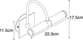 Lampada da parete classica per bagno nera IP44 2 luci - Bath Arc